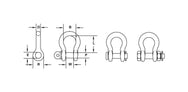 CM Shackle – Screw Pin (Carbon Steel)– Buy CM Carbon Steel Shackles in 1/4", 5/16", 3/8", 1/2", 5/8", 3/4" sizes. Highest WLL shackles, painted black for theatrical use. M646B, M647B, M648B, M650B, M651B, M652B – Now available at MTN Shop US. - imagen 7