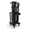 Kuzar Tower Lift K-57– Weighing only 223kg it is capable of lifting 500kg to a height of 7m in dynamic mode and a massive 1200kg if used in structural mode. Structural mode is when the lifter is cranked up to the desired height without anything except a manual/electric hoist attached to the forks and then the load is elevated by the hoist. – Now available at MTN Shop US.