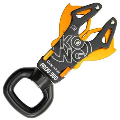 Kong Frog 360 "Textile Friendly" Swivel– The Kong Frog 360 combines the popular FROG connector a smooth, textile friendly swivel. The connector can connect directly to textiles and allow for no-twisting lanyards. The innovatively engineered closing system of the gates allows a quick and safe directional connection. – Now available at MTN Shop US.