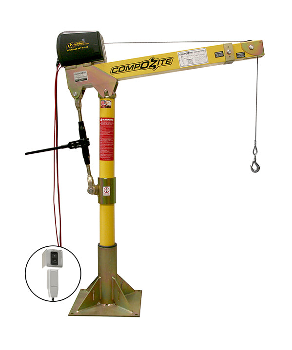 OZ Lifting Compozite Davit Crane - 1200 lb– The Compozite Davit Crane is a lightweight and portable crane with an impressive 1200lbs lifting capacity. The crane can be set up by one person and no tools are required for assembly. The boom/extension and mast are made of advanced composite material which is 40% lighter than steel. – Now available at MTN Shop US.