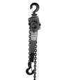 OZ Lifting Industrial Lever Hoist– The Oz Lifting industrial lever hoist is an all steel constructed, lever operated hoist with lifting capacities of 0.75 ton, 1.5 ton and 3 ton, and an aluminum construction 0.25 ton model. The hoist uses a 100% load tested grade 80 alloy chain and features fully enclosed gearing for protection against contaminants and debris. The hoist has load sheave bearings and a long lasting powder coated finish. The steel handle has a rubber grip for easy control and grip. The hoist a