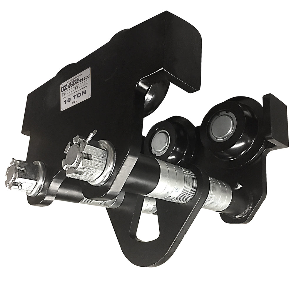 OZ Lifting Push Beam Trolley– The Oz Lifting beam trolley can quickly and securely fasten onto most I-beams to support weight ranging from 0.5 ton to 10 tons. The robust trolley is fully-welded with an all-steel construction making it highly durable and dependable. The trolley has a lightweight construction and an anti-drop plate to for easy and protected operation and setup. – Now available at MTN Shop US. - imagen 6