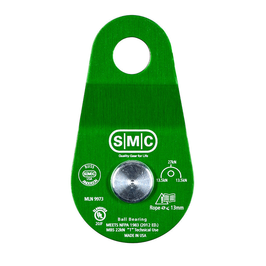 PMI SMC/RA 2” Aluminum Pulley – NFPA– The SMC/RA 2” Aluminum Pulley is SMC’s original side plate pulley. This product has a sealed ball bearing for smooth action and a MBS of 6070 lbf. – Now available at MTN Shop US. - imagen 2
