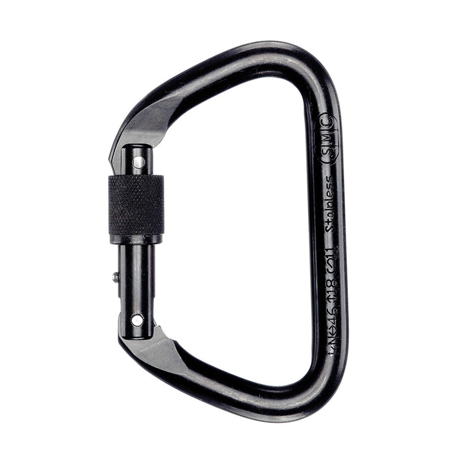 PMI SMC Large Locking D Stainless Steel Carabiner– The SMC Large Locking D Stainless Steel Carabiners are ideal for rescue professionals. Easily fits over litter rails; stainless steel or black coated finish – Now available at MTN Shop US. - imagen 4
