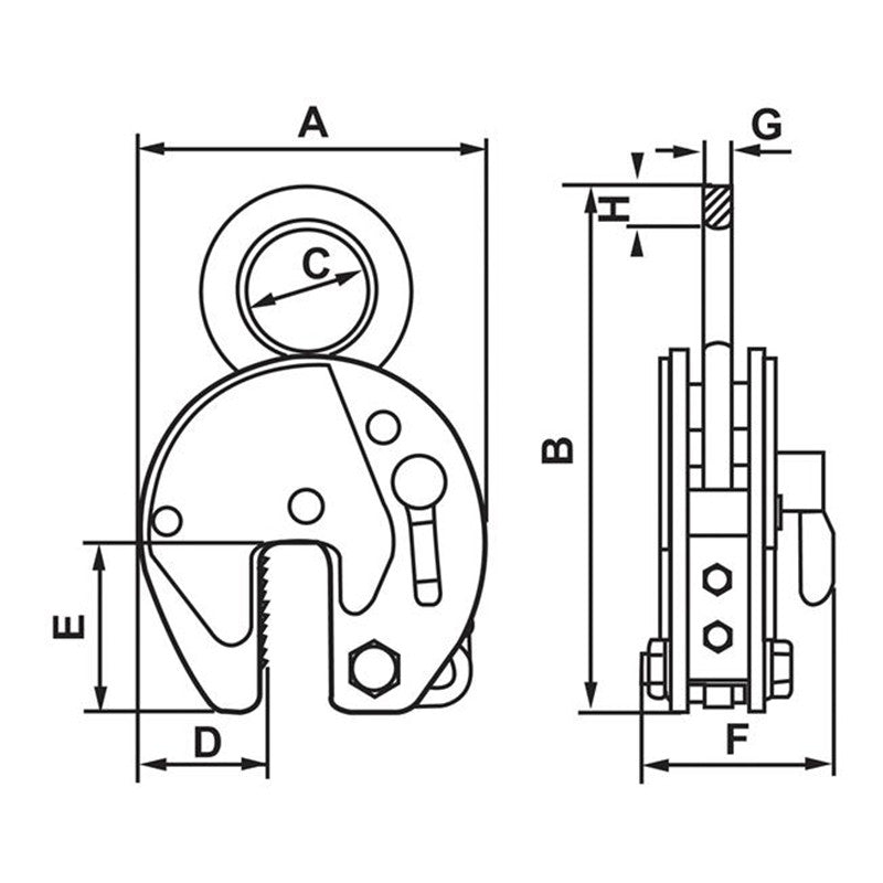 Camlok™ CZ Universal Plate Clamp– Camlok CZ Universal Plate Clamps are available in a wide range of working load limits and jaw capacities and can be used on all hot rolled structural steel plates and sections up to a surface hardness ot 300 Brinell (32HRc). The cam handle is ergonomically designed with a flat surface that allows for comfortable operation even with gloves on. – Now available at MTN Shop US. - imagen 2