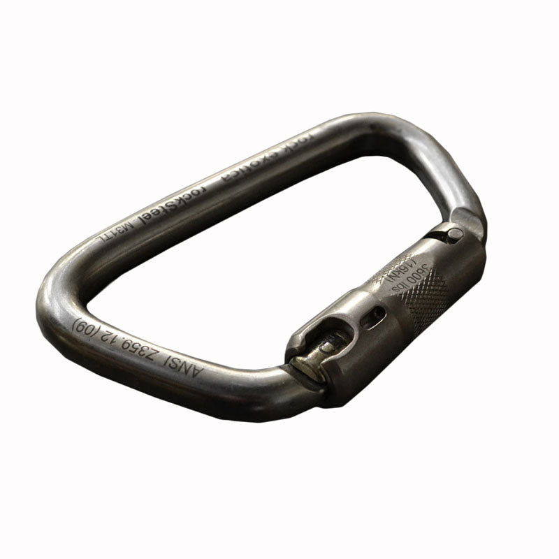 Rock Exotica rockSteel Auto-Lock Carabiner– The rockSteel Auto-lock offers an impressive strength to weight ratio, a large gate opening and precise handling characteristics due to CNC machined surfaces. – Now available at MTN Shop US. - imagen 2