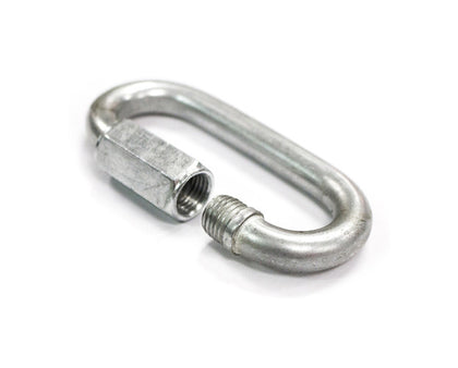 Mountain Productions 5/16" Quick Link– Buy zinc plated 5/16" Quick Links, Working Load Limit 1,760 lbs. Not for overhead lifting. Use with Mountain Productions Round Chain Bags and other applications – Now available at MTN Shop US.
