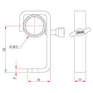 Doughty Hook Clamp (Medium-Duty) Dimensions - MTN Shop  - imagen 2
