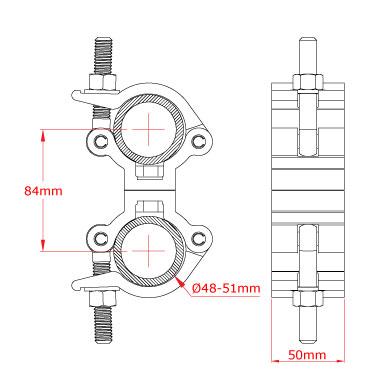 Doughty Light Parallel Coupler Spec - Fits ⌀1.9''-2'' Tube- MTN Shop 